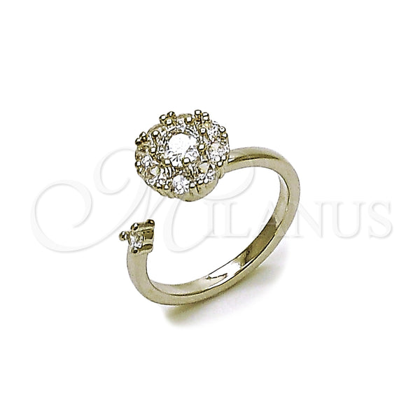 White Gold Filled Ring — Multi Stone Ring Flower Design with White Cubic — main product view — SKU 164152 | Oro Laminado Blanco anillo — Multi Stone Ring flor diseño with blanco Cubic — SKU 164152
