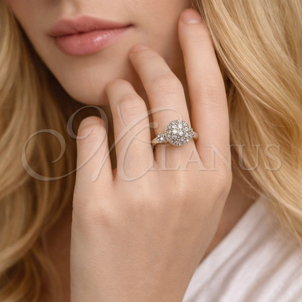 White Gold Filled Ring — Multi Stone Ring Ball Design with White Cubic — alternate product view — SKU 164153 | Oro Laminado Blanco anillo — Multi Stone Ring Ball diseño with blanco Cubic — SKU 164153