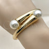 Oro Laminado Individual Bangle, Gold Filled Style Ball Design, with Ivory Pearl, Polished, Golden Finish, 07.444.0003.05 (20 MM Thickness, Size 5 (2.50 Diameter))