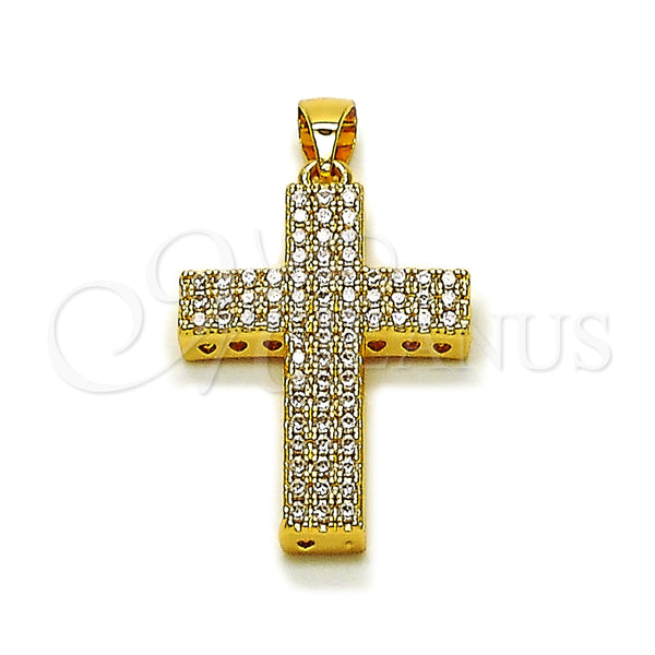 Gold Filled Pendant — Religious Pendant Cross Design with White Cubic Zirconia — main product view — SKU 164160 | Oro Laminado dije — Religious Pendant cruz diseño with blanco Cubic Zirconia — SKU 164160