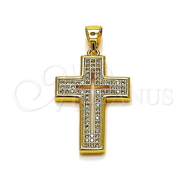Gold Filled Pendant — Religious Pendant Cross Design with White Micro Pave — main product view — SKU 164161 | Oro Laminado dije — Religious Pendant cruz diseño with blanco Micro Pave — SKU 164161