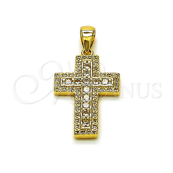 Gold Filled Pendant — Religious Pendant Cross Design with White Cubic Zirconia — main product view — SKU 164163 | Oro Laminado dije — Religious Pendant cruz diseño with blanco Cubic Zirconia — SKU 164163