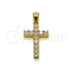 Gold Filled Pendant — Religious Pendant Cross Design with White Cubic Zirconia — main product view — SKU 164164 | Oro Laminado dije — Religious Pendant cruz diseño with blanco Cubic Zirconia — SKU 164164
