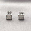 White Gold Filled Stud Earring, with White Cubic Zirconia, Polished, Rhodium Finish, 02.344.0186