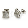 White Gold Filled Stud Earring, with White Cubic Zirconia, Polished, Rhodium Finish, 02.344.0186