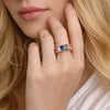 Oro Laminado Multi Stone Ring, Gold Filled Style with Multicolor Cubic Zirconia, Polished, Golden Finish, 01.196.0043.1 (One size fits all)