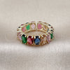 Oro Laminado Multi Stone Ring, Gold Filled Style with Multicolor Cubic Zirconia, Polished, Golden Finish, 01.196.0043.1 (One size fits all)