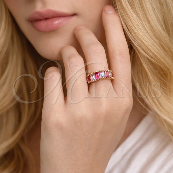 Gold Filled Ring — Multi Stone Ring Baguette Design with Ruby and — alternate product view — SKU 164176 | Oro Laminado anillo — Multi Stone Ring Baguette diseño with Ruby and — SKU 164176