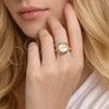 Oro Laminado Multi Stone Ring, Gold Filled Style Love Design, with Multicolor Micro Pave, Polished, Golden Finish, 01.196.0046 (One size fits all)