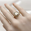 Oro Laminado Multi Stone Ring, Gold Filled Style Love Design, with Multicolor Micro Pave, Polished, Golden Finish, 01.196.0046 (One size fits all)