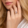 Oro Laminado Multi Stone Ring, Gold Filled Style Teardrop Design, with Pink and White Cubic Zirconia, Polished, Golden Finish, 01.196.0047.1 (One size fits all)