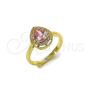 Gold Filled Ring — Multi Stone Ring Teardrop Design with Pink and — main product view — SKU 164181 | Oro Laminado anillo — Multi Stone Ring Teardrop diseño with Pink and — SKU 164181