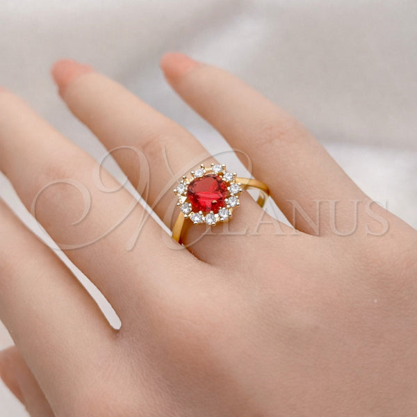 Gold Filled Ring — Multi Stone Ring Heart Design with Ruby and — alternate product view — SKU 164182 | Oro Laminado anillo — Multi Stone Ring corazón diseño with Ruby and — SKU 164182