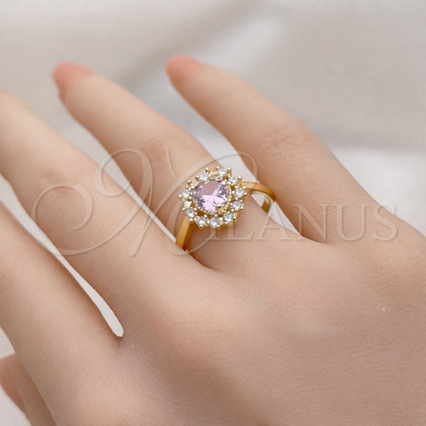Gold Filled Ring — Multi Stone Ring Heart Design with Pink and — alternate product view — SKU 164183 | Oro Laminado anillo — Multi Stone Ring corazón diseño with Pink and — SKU 164183