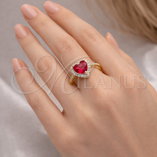 Gold Filled Ring — Multi Stone Ring Heart and Cluster Design with — alternate product view — SKU 164189 | Oro Laminado anillo — Multi Stone Ring corazón and Cluster diseño with — SKU 164189