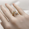 Oro Laminado Multi Stone Ring, Gold Filled Style Butterfly Design, with Multicolor Cubic Zirconia, Polished, Golden Finish, 01.196.0054 (One size fits all)