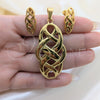 Stainless Steel Necklace and Earring, Polished, Golden Finish, 06.116.0205