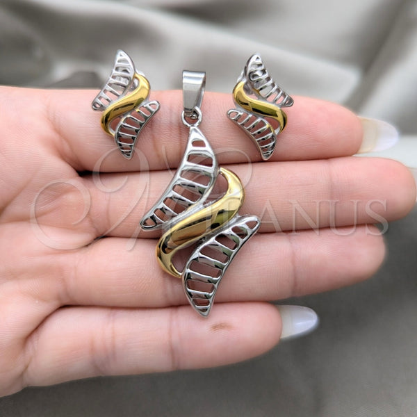 Stainless Steel Ring — Necklace and Earring Polished Two Tone 06. — alternate product view — SKU 164231 | Acero Inoxidable anillo — Necklace and Earring pulido Two Tone 06. — SKU 164231