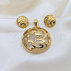 Stainless Steel Necklace and Earring, Polished, Golden Finish, 06.116.0209