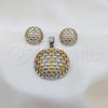 Stainless Steel Necklace and Earring, Polished, Two Tone, 06.116.0210