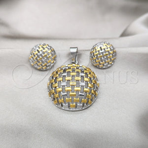 Stainless Steel Ring — Necklace and Earring Polished Two Tone 06. — main product view — SKU 164233 | Acero Inoxidable anillo — Necklace and Earring pulido Two Tone 06. — SKU 164233