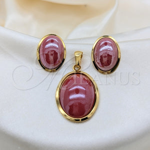 Stainless Steel Ring — Necklace and Earring with Astral Pink Mother of — main product view — SKU 164235 | Acero Inoxidable anillo — Necklace and Earring with Astral Pink Mother of — SKU 164235