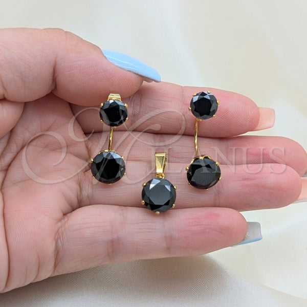 Stainless Steel Ring — Necklace and Earring with Yellow Cubic Zirconia White — alternate product view — SKU 164242 | Acero Inoxidable anillo — Necklace and Earring with Yellow Cubic Zirconia blanco — SKU 164242