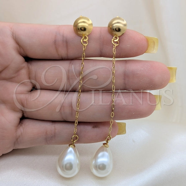 Stainless Steel Ring — Necklace and Earring with Champagne Mother of Pearl — alternate product view — SKU 164245 | Acero Inoxidable anillo — Necklace and Earring with Champagne Mother of Pearl — SKU 164245