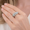 Rhodium Gold Filled Multi Stone Ring, Baguette Design, with White Cubic Zirconia, Polished, Rhodium Finish, 01.346.0027 (One size fits all)