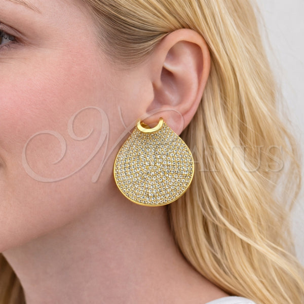 Gold Filled Ring — Stud Earring with White Cubic Zirconia Polished 02. — alternate product view — SKU 164251 | Oro Laminado anillo — Stud Earring with blanco Cubic Zirconia pulido 02. — SKU 164251