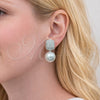 Rhodium Gold Filled Stud Earring, Ball Design, with Ivory Pearl and White Cubic Zirconia, Polished, Rhodium Finish, 02.436.0029.1
