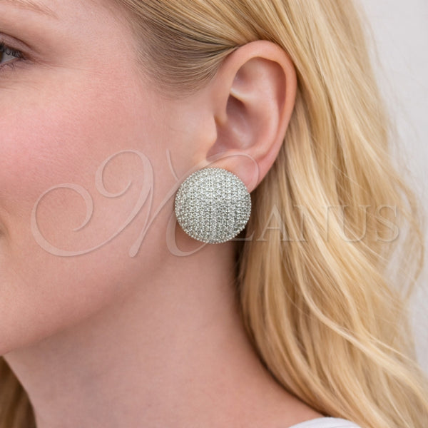 Rhodium Gold Filled Stud Earring, with White Cubic Zirconia, Polished, Rhodium Finish, 02.436.0030.1