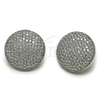 Rhodium Gold Filled Stud Earring, with White Cubic Zirconia, Polished, Rhodium Finish, 02.436.0030.1