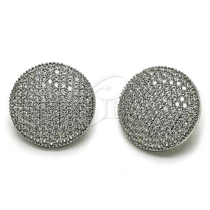 Rhodium Gold Filled Stud Earring, with White Cubic Zirconia, Polished, Rhodium Finish, 02.436.0030.1
