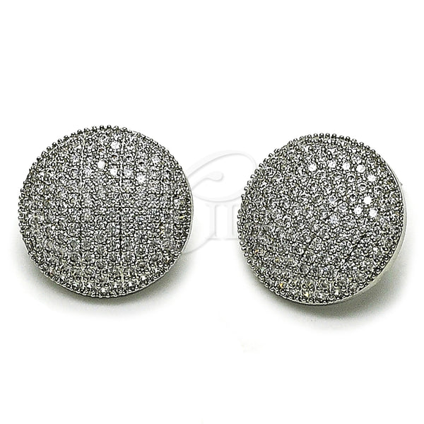 Rhodium Gold Filled Stud Earring, with White Cubic Zirconia, Polished, Rhodium Finish, 02.436.0030.1
