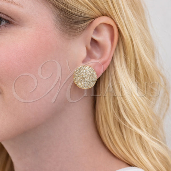 Gold Filled Ring — Stud Earring with White Cubic Zirconia Polished 02. — alternate product view — SKU 164258 | Oro Laminado anillo — Stud Earring with blanco Cubic Zirconia pulido 02. — SKU 164258