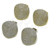 Oro Laminado Stud Earring, Gold Filled Style with White Cubic Zirconia, Polished, Golden Finish, 02.436.0031