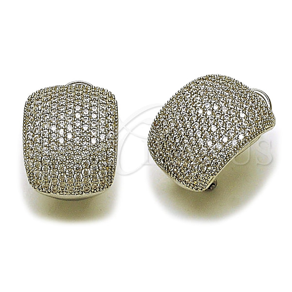 Rhodium Gold Filled Leverback Earring, with White Cubic Zirconia, Polished, Rhodium Finish, 02.436.0032.1