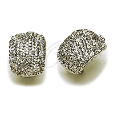 Rhodium Gold Filled Leverback Earring, with White Cubic Zirconia, Polished, Rhodium Finish, 02.436.0032.1
