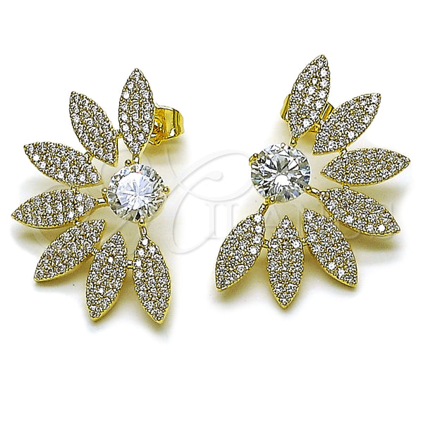Gold Filled Ring — Stud Earring Flower Design with White Cubic Zirconia — main product view — SKU 164262 | Oro Laminado anillo — Stud Earring flor diseño with blanco Cubic Zirconia — SKU 164262