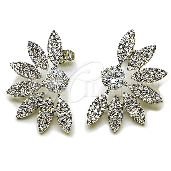 Rhodium Gold-Filled Flower Earrings 02.436.0033.1 — main product image — SKU 164263 | Aretes de Oro Laminado con Rodio 02.436.0033.1 — imagen principal del producto — SKU 164263