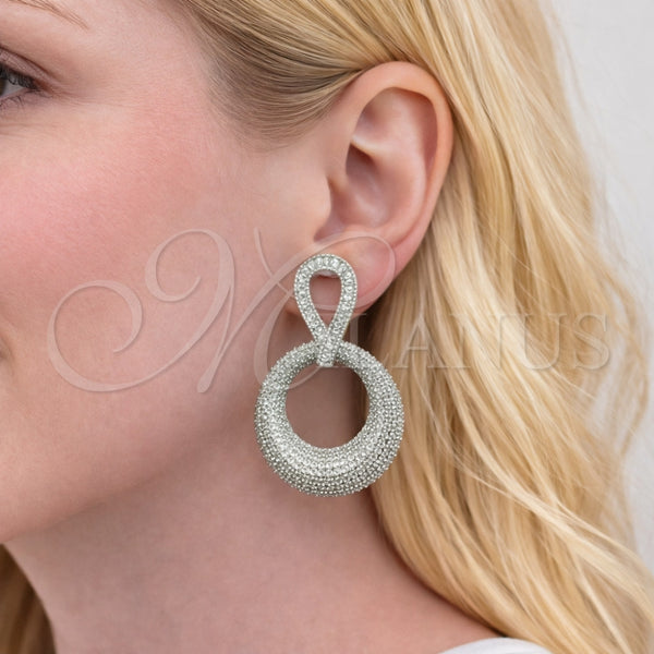 White Gold Filled Ring — Stud Earring Baguette Design with White Cubic Zirconia — alternate product view — SKU 164265 | Oro Laminado Blanco anillo — Stud Earring Baguette diseño with blanco Cubic Zirconia — SKU 164265