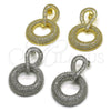 Rhodium Gold Filled Stud Earring, Baguette Design, with White Cubic Zirconia, Polished, Rhodium Finish, 02.436.0034.1
