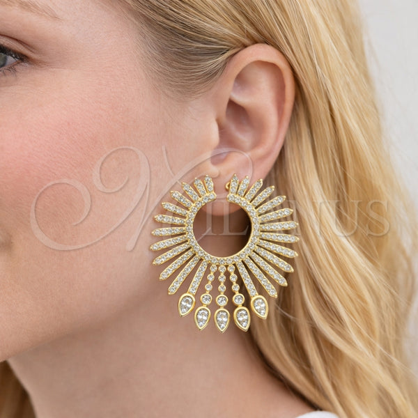 Gold Filled Ring — Stud Earring with White Cubic Zirconia Polished 02. — alternate product view — SKU 164266 | Oro Laminado anillo — Stud Earring with blanco Cubic Zirconia pulido 02. — SKU 164266