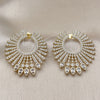 Oro Laminado Stud Earring, Gold Filled Style with White Cubic Zirconia, Polished, Golden Finish, 02.436.0035