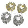 Oro Laminado Stud Earring, Gold Filled Style with White Cubic Zirconia, Polished, Golden Finish, 02.436.0035
