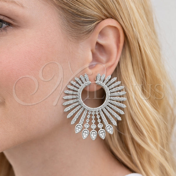 White Gold Filled Ring — Stud Earring with White Cubic Zirconia Polished 02. — alternate product view — SKU 164267 | Oro Laminado Blanco anillo — Stud Earring with blanco Cubic Zirconia pulido 02. — SKU 164267