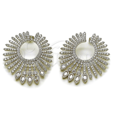 Rhodium Gold Filled Stud Earring, with White Cubic Zirconia, Polished, Rhodium Finish, 02.436.0035.1