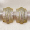 Oro Laminado Stud Earring, Gold Filled Style with White Cubic Zirconia, Polished, Golden Finish, 02.436.0036