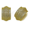 Oro Laminado Stud Earring, Gold Filled Style with White Cubic Zirconia, Polished, Golden Finish, 02.436.0036